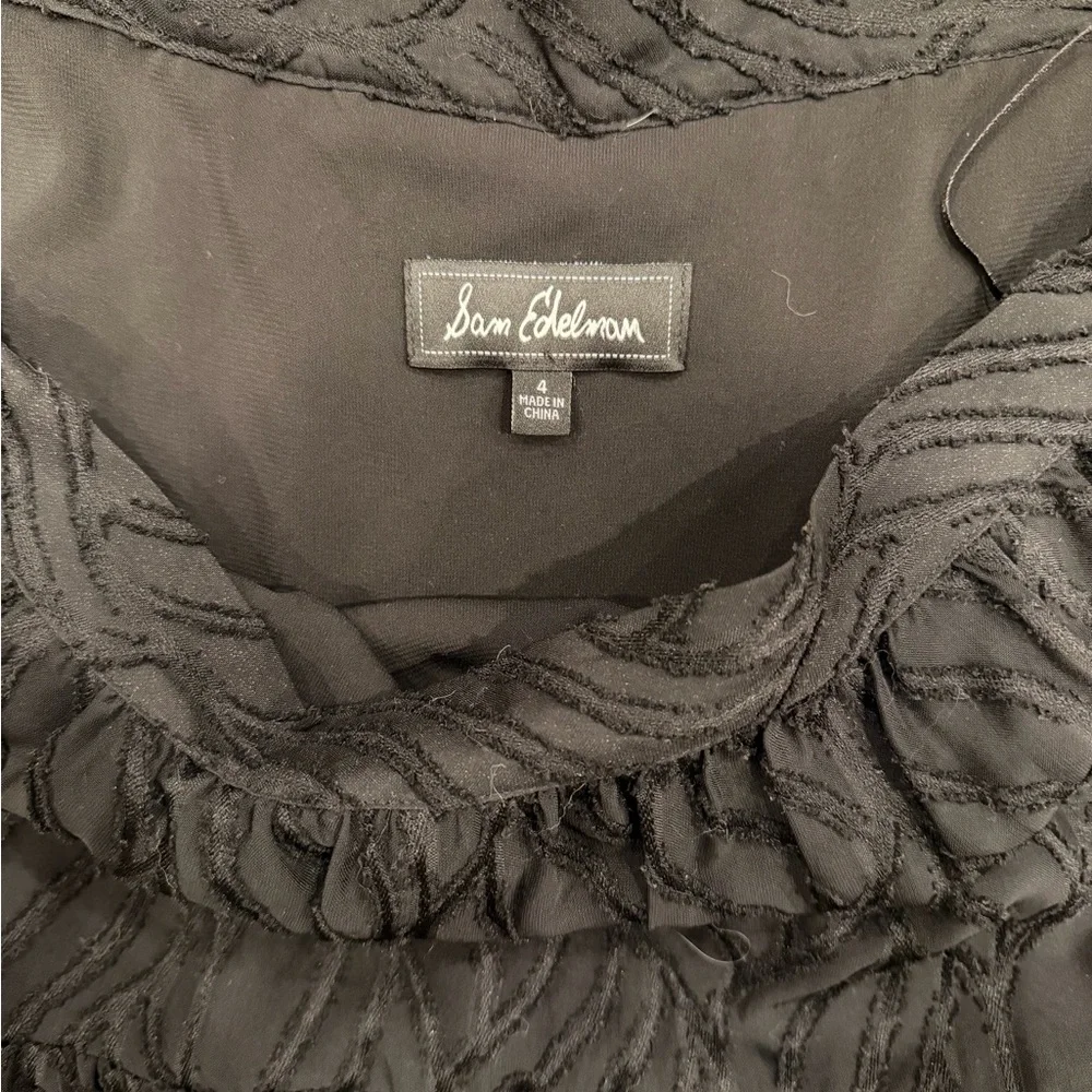 Sam Edelman Black Textured Tiered Maxi with Tie Off Shoulder Straps - Picture 3 of 4